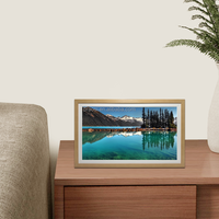 Pro 22 "bingkai foto Digital besar, kayu Wifi bingkai foto Digital IPS dapat dipasang di dinding putar otomatis melalui Frameo