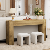Console étroite en bois massif de luxe moderne pour couloir, design vintage long et fin