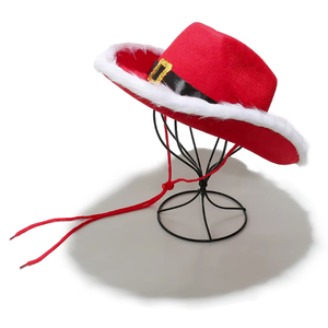 Kerstmis Western Cowboyhoed voor volwassenen, feest, cosplay, kostuum, feestdagen, Kerstman, optreden, hoed op maat, vilt cowboyhoed - Product Image 6