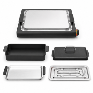 Electric Outdoor Grill Die Casting Aluminum Detachable Plate 1500W Mechanical Timer Control PTFE <b>Smokeless</b> Commercial Use - Product Image 4