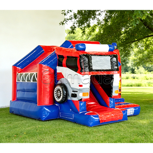 Château gonflable à thème camion pour garçons avec toboggan, centre de jeux commercial et <span class=keywords><strong>location</strong></span> pour fêtes avec souffleur d'air - Product Image 3