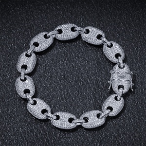 Chaînette pour hommes, en cuivre, plaqué <span class=keywords><strong>or</strong></span> 18K, mm, haute qualité, Hip Hop, zircon, Micro pavé, grains <span class=keywords><strong>de</strong></span> <span class=keywords><strong>café</strong></span>, à la mode - Product Image 3