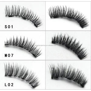 Vente en gros Vegan Extension de cils 3D Comic Style 20mm cheveux synthétiques Faux cils sans colle applicateur magnétique demi 12mm 16mm - Product Image 4