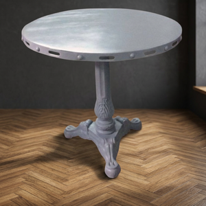 Table à manger industrielle pliable et réglable en fonte de fer gris, 4 places, avec chaises rustiques pour la maison et l'hôtel - Product Image 3