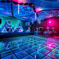 Décoration de mariage 3D infini miroir carreaux sol Led danse numérique lampadaires