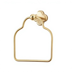 <b>Wall</b> Mount Metal Towel Holder Rust Resistance Durable Design Luxury Towel Holder Gold Color For Modern Bathroom Decoration - Product Image 1