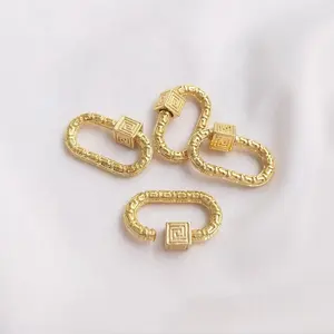 Móc Khóa Hình Vuông Bằng Bạc Thật, Phụ Kiện Vòng Tay, Móc Khóa Tự Làm, Hình Tròn Mạ Vàng 24K, Hình Trái Tim, Móc Khóa Carabiner - Product Image 1