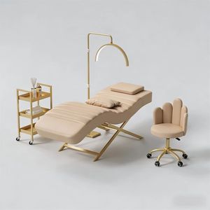 Lit de beauté haut de gamme pour salon de beauté et spa spécialisé, lit de massage pour cils - Lit de beauté incurvé en forme de S pour le visage - Product Image 5