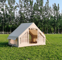 Grande tente familiale d'extérieur pour le camping, en toile Oxford imperméable avec fonction gonflable en coton aérien pour le glamping