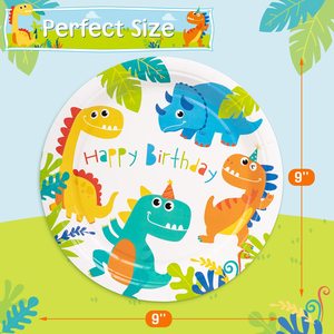 Sunbeauty-Assiettes Dinosaures Vaisselle Dinosaure Fournitures pour Fête d'<span class=keywords><strong>Anniversaire</strong></span> pour Enfants Garçons - Product Image 4