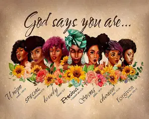 צבע על ידי מספרי למבוגרים אלוהים אומר אתה חמניות השראה צבע מספרים ערכות אפריקאי אמריקאי שמן ציור למבוגרים