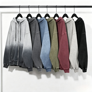 Sudadera con Capucha Personalizada de 500 Gsm, 100% Algodón Francés, Estilo Vintage, Desgastada, con Efecto Deslavado por el Sol, Corte Recortado para Hombre - Product Image 1