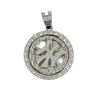 NL2052 NY Lettres Pendentif Rond Hip Hop Hommes Alliage Diamant Rotatif New York Pendentif Or Nouveau Style