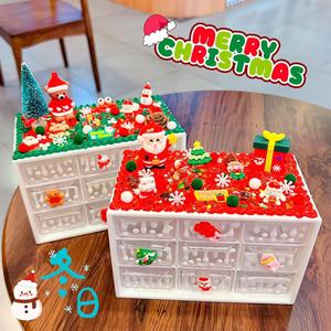 Caja de almacenamiento navideña, organizador de plástico con 9 rejillas, estante decorativo de escritorio para almacenamiento de regalos navideños - Product Image 3