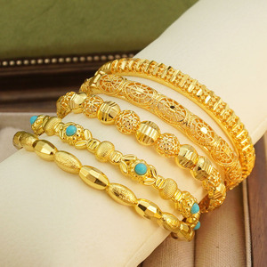 Set Bracciali In Oro 24K Per Donna – Placcato Oro Su Ottone – Design Semplice Ed Elegante
