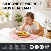 Vente en gros de sets de table ronds en silicone pour bébé personnalisés, logo personnalisé, colorés, de qualité alimentaire, résistants aux taches, vaisselle pour enfants