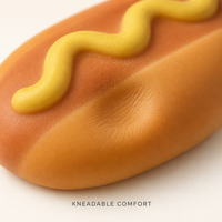 Jouet Squishy Hot Dog Doux en Mousse à Remontée Lente, Texture Saucisse et Moutarde, à Presser et Libérer, pour la Main et le Bureau