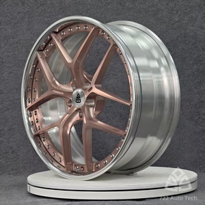 722Auto Nuovi Cerchi Forgiati in 2 Pezzi da 19-21 Pollici a Y Concavi Profondi 5x112/114.3/120 Lucidati Spazzolati 20mm/25mm per <span class=keywords><strong>Tesla</strong></span> <span class=keywords><strong>Model</strong></span> <span class=keywords><strong>X</strong></span> Rivian - Product Image 2