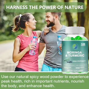 Complément alimentaire pour la santé immunitaire à base d'extrait de feuilles de Moringa biologique en gélules molles, marque privée ASAP, Moringa et curcuma en gélules molles - Product Image 2