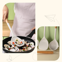Manjia-Ensemble d'ustensiles de cuisine en silicone avec manche en bois résistant à la chaleur, ustensiles de cuisine antiadhésifs