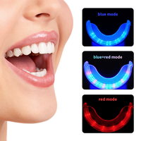 Kit de blanchiment dentaire sans fil, embout buccal en silicone liquide, base de charge inductive, lumière bleue-rouge, kit de blanchiment dentaire LED