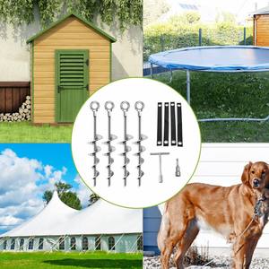 Ancrages de sol modernes en acier robuste résistant à la rouille pour le jardin, tarières pour le soutien des arbres et des abris extérieurs - Réutilisables et faciles à installer - Product Image 6
