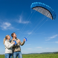 SEE17 SUNEYE Sport Zone Dual-Line Soft-Body Tissu à carreaux sans cadre Stunt Kite Logo-Modèle gratuit Bleu/Jaune/Vert