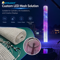Écran LED flexible en maille pour extérieur P50 Germany Projects, IP68 étanche, transparent, pour façade de bâtiment, affichage en grille de pixels