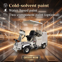 Machine de marquage routier sans air à peinture froide de type entraînement central ACE AC-MSAL-I/II, pompe à moteur essence haute efficacité réglable