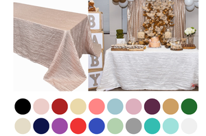 Nappe rectangulaire en taffetas froissé de 90x132 pouces-Bleu marine, linge de <span class=keywords><strong>table</strong></span> rectangulaire pour tables rectangulaires de 8 pieds - Product Image 4