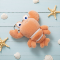 12cm moelleux crabe peluche jouet homard porte-clés sac décoration porte-clés peluche animaux de mer jouets Thanksgiving jour unisexe Promotion