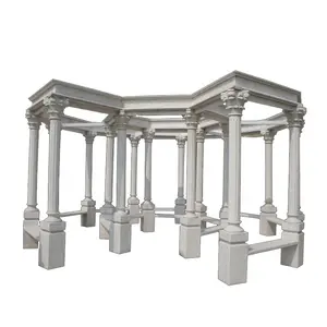 Beautiful white marble column pavilion outdoor pavilion yellow marble gazebo women statue suppliers