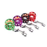 Bobine de ligne de pêche sous-marine, bobine de ligne en alliage d'aluminium, 15 mètres 30 mètres avec double hameçon, plusieurs couleurs disponibles