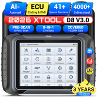 XTOOL D8 V2.0 – Scanner automobile OBD2 avec IA, 41+ fonctions de réinitialisation, outil de diagnostic pour tous les véhicules – Expédition depuis l'entrepôt américain