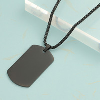 Collier avec pendentif en acier inoxydable poli miroir Hip Hop, logo gravé personnalisé, code QR, pendentif d'identification