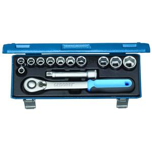 GEDORE - 2545810 1/2'' Hexagonal <b>Socket</b> set (13 pcs.) - EAN 4010886930229 <b>RATCHET</b> AND <b>SOCKET</b> SETS 1/2" - Product Image 1