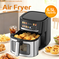Friteuse à air numérique à écran tactile de grande capacité 5L 6.5L 8L pour usage domestique, en acier inoxydable, cuisson rapide et saine