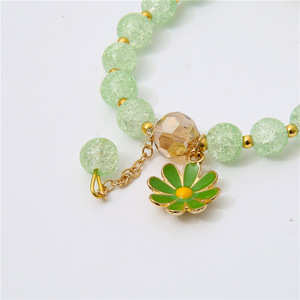 Nouveau Bracelet Femme Tendance Style Japonais Coréen avec <span class=keywords><strong>Perles</strong></span> <span class=keywords><strong>de</strong></span> Cristal Synthétiques et Pendentif Tournesol Délicat, Idéal Cadeau - Product Image 3