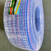 Tuyau d'arrosage de jardin en PVC transparent durable de 32 mm, léger, 50 yards / 50 mètres, flexible, anti-UV