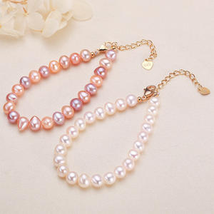 Bracelet en perles d'eau douce fait main Yamashita Lake pour femmes, couleurs mélangées, plaqué or cuivre, vente en gros, bracelets en perles d'amour, bracelets - Product Image 2