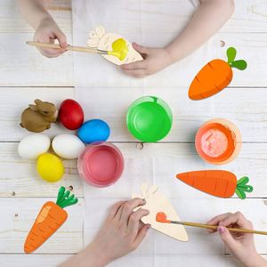 Supplier New Arrival Wooden Unfinished Blank Carrot Shape <b>Wood</b> <b>Slice</b> DIY Craft for Easter Party Home Decoration Hanging Tag - Product Image 2