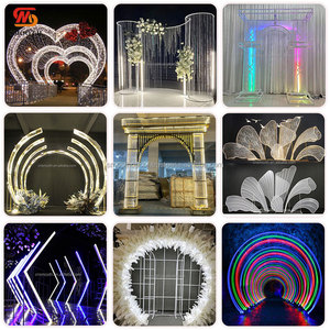 SMOOTH White Metal LED Giant Curvy Metal Frame Stand Metal Arch Light Telón de fondo del proveedor de China - Product Image 3