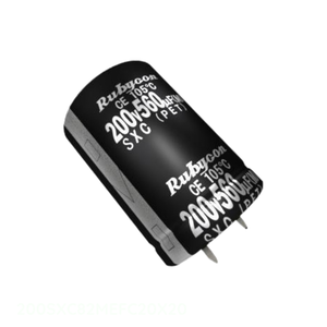 Manufacturer Channel Through Hole 82 uF <b>CAP</b> ALUM 82UF 20% 200V <b>SNAP</b> TH 200SXC82MEFC20X20 Capacitor - Product Image 1