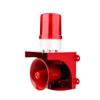 Alarma Sonora y Luminosa - Dispositivo de Alarma Giratorio con Voz y Control Remoto de Alto Decibelio - Bocina de Incendio Industrial - 12V - 220V