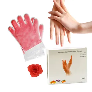 Seidig glättende Rose Paraffin wachs Hautpflege White ning Peeling Paraffin wachs Hand maske Handschuh für trockene Hand