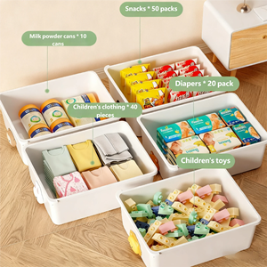 خزانة تخزين متعددة الوظائف صديقة للبيئة من البلاستيك PP مقاومة للرطوبة ذات سعة كبيرة مع عجلات للأطفال والمراهقين - Product Image 4