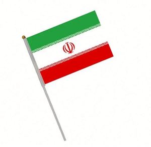 ขายส่ง ธงชาติอิหร่าน ขนาด 14x21 ซม. ผลิตจากโพลีเอสเตอร์ 100% พร้อมเสา ธงโบกมืออิหร่าน จัดส่งรวดเร็ว - Product Image 2