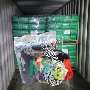 Paquete de 10 kg de trapos de algodón de colores sin pelusa para limpieza industrial y marina - Product Image 1