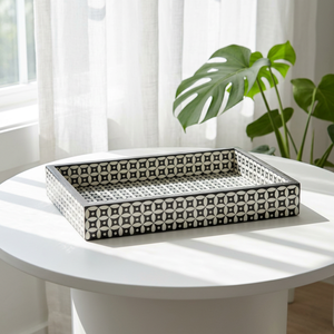 Plateau de rangement en résine, design classique, compatible lave-vaisselle, à un seul niveau, prix direct usine pour usage domestique par FAIZA CRAFT - Product Image 1