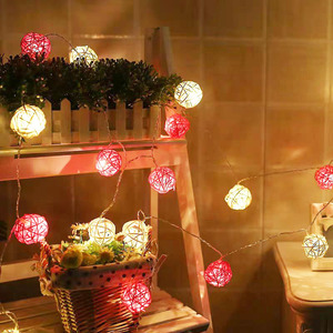 Guirlande lumineuse en rotin TSINYE, 1,5/3/5/6/10 m, alimentée par piles, blanc chaud, multicolore, décoration <span class=keywords><strong>de</strong></span> fête <span class=keywords><strong>de</strong></span> Noël - Product Image 2